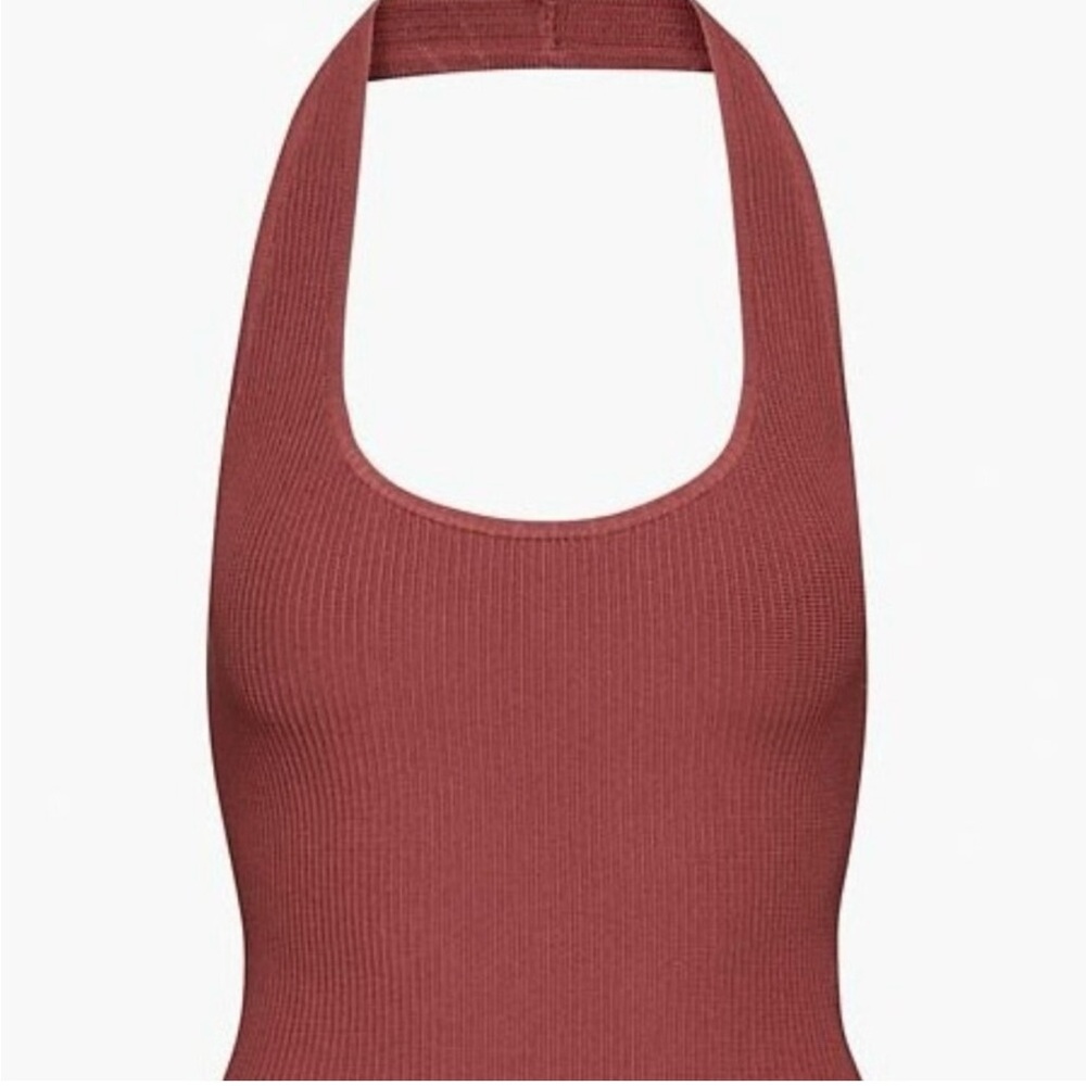 BNWOT BABATON SCULPT KNIT HALTER SIZE S (SUN DRIED RED)